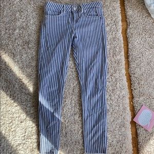 Zara blue and white stripped jeans